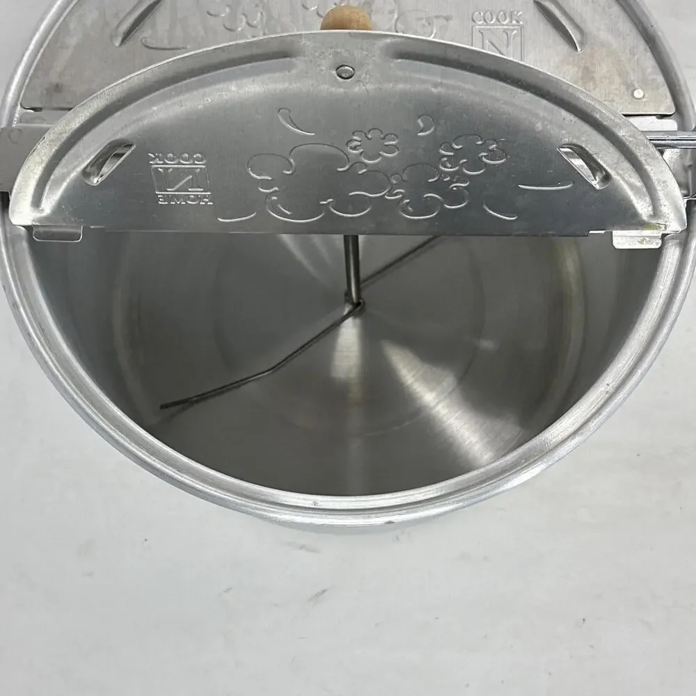 Cook N Home 6 Quart Aluminum Stovetop Popcorn Popper Silver Pre-owned - Picture 3 of 6